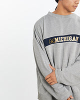 Vintage, 90s, University, of, Michigan, Sweatshirt, The Real Deal, size extra large, colour Grey, newtown, sydney, australia, thrift store, opshop, preloved, secondhand, sustainable, retro, antique, 70s, 80s, 90s, 2000s, 00s, fashion, clothing, streetwear, trendy, garment, style, boutique, store, shop, archive, sale, cheap, best, top, Sweats and hoodies
