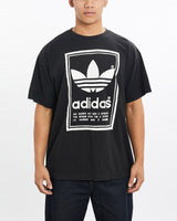 Vintage, Adidas, Tee, The Real Deal, size large, colour Black, newtown, sydney, australia, thrift store, opshop, preloved, secondhand, sustainable, retro, antique, 70s, 80s, 90s, 2000s, 00s, fashion, clothing, streetwear, trendy, garment, style, boutique, store, shop, archive, sale, cheap, best, top, T-Shirts