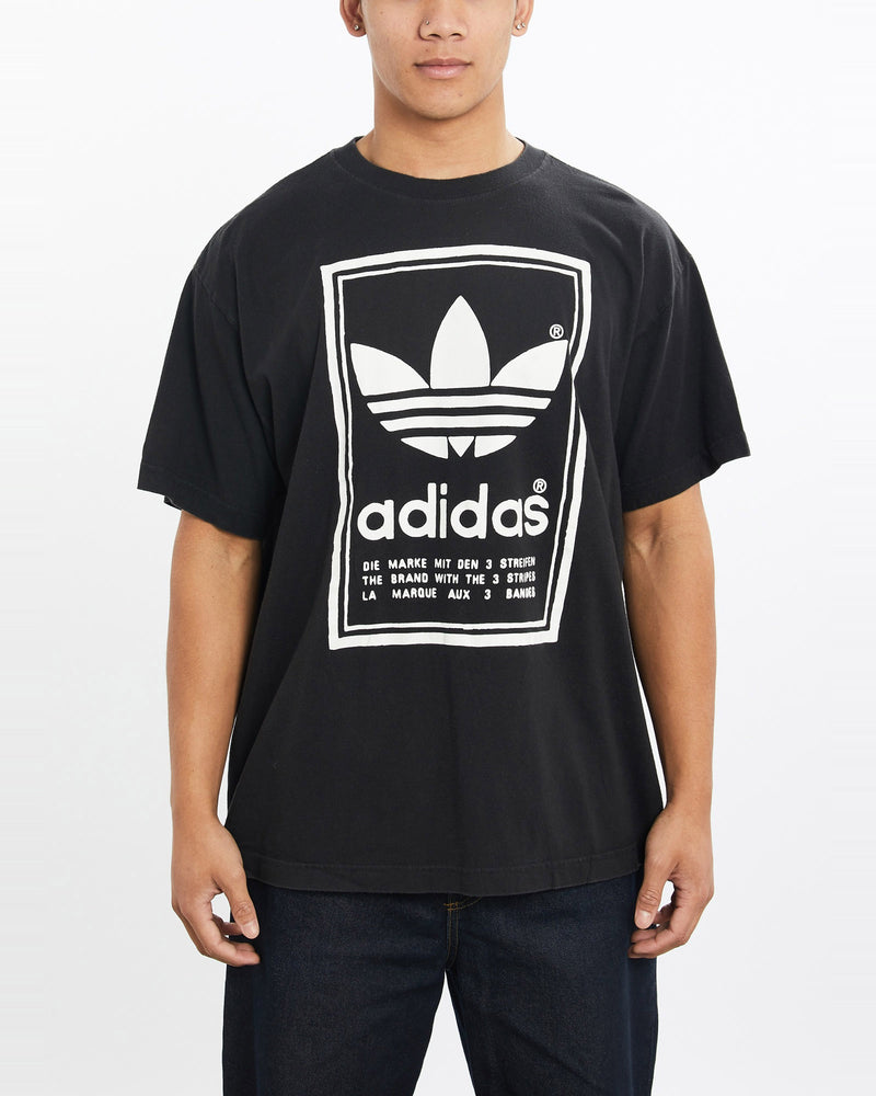 Vintage, Adidas, Tee, The Real Deal, size large, colour Black, newtown, sydney, australia, thrift store, opshop, preloved, secondhand, sustainable, retro, antique, 70s, 80s, 90s, 2000s, 00s, fashion, clothing, streetwear, trendy, garment, style, boutique, store, shop, archive, sale, cheap, best, top, T-Shirts