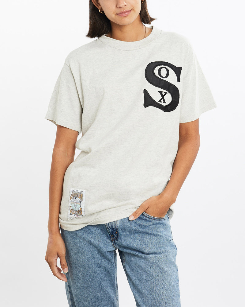 Vintage, 90s, MLB, Chicago, White, Sox, Tee, The Real Deal, size small, colour Grey, newtown, sydney, australia, thrift store, opshop, preloved, secondhand, sustainable, retro, antique, 70s, 80s, 90s, 2000s, 00s, fashion, clothing, streetwear, trendy, garment, style, boutique, store, shop, archive, sale, cheap, best, top, T-Shirts