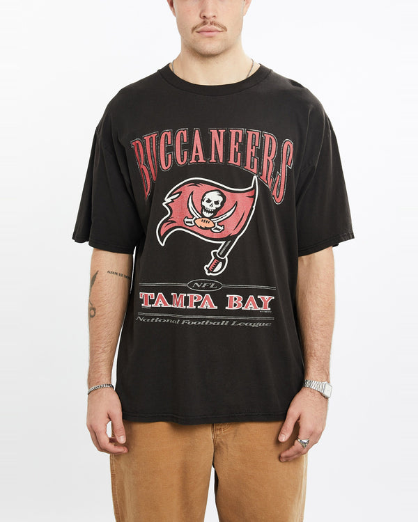 Vintage, 1998, NFL, Tampa, Bay, Buccaneers, Tee, The Real Deal, size extra large, colour Black, newtown, sydney, australia, thrift store, opshop, preloved, secondhand, sustainable, retro, antique, 70s, 80s, 90s, 2000s, 00s, fashion, clothing, streetwear, trendy, garment, style, boutique, store, shop, archive, sale, cheap, best, top, T-Shirts