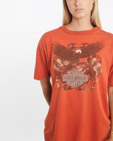 Vintage, Harley, Davidson, Tee, The Real Deal, size medium, colour Orange, newtown, sydney, australia, thrift store, opshop, preloved, secondhand, sustainable, retro, antique, 70s, 80s, 90s, 2000s, 00s, fashion, clothing, streetwear, trendy, garment, style, boutique, store, shop, archive, sale, cheap, best, top, T-Shirts