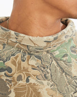 Vintage, 90s, Realtree, Camo, Long, Sleeve, Mock, Neck, Tee, The Real Deal, size large, colour Green, newtown, sydney, australia, thrift store, opshop, preloved, secondhand, sustainable, retro, antique, 70s, 80s, 90s, 2000s, 00s, fashion, clothing, streetwear, trendy, garment, style, boutique, store, shop, archive, sale, cheap, best, top, T-Shirts