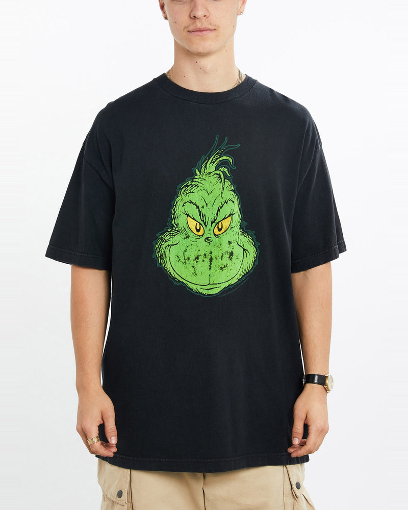 Vintage, Dr., Seuss, The, Grinch, Christmas, Tee, The Real Deal, size extra large, colour Black, newtown, sydney, australia, thrift store, opshop, preloved, secondhand, sustainable, retro, antique, 70s, 80s, 90s, 2000s, 00s, fashion, clothing, streetwear, trendy, garment, style, boutique, store, shop, archive, sale, cheap, best, top, T-Shirts
