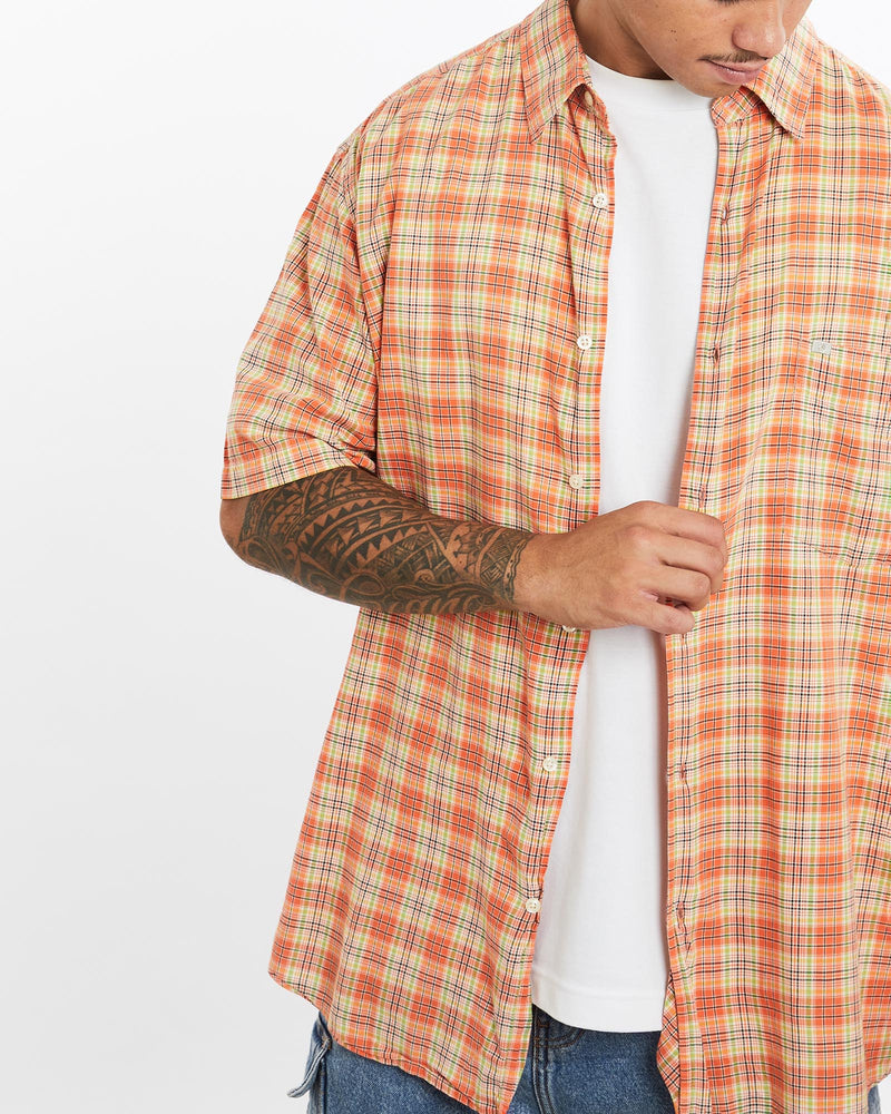 Vintage, Nautica, Jeans, Short, Sleeve, Button, Up, Shirt, The Real Deal, size double extra large, colour Orange, newtown, sydney, australia, thrift store, opshop, preloved, secondhand, sustainable, retro, antique, 70s, 80s, 90s, 2000s, 00s, fashion, clothing, streetwear, trendy, garment, style, boutique, store, shop, archive, sale, cheap, best, top, Shirts