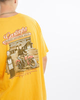 Vintage, Harley, Davidson, Tee, The Real Deal, size large, colour Yellow, newtown, sydney, australia, thrift store, opshop, preloved, secondhand, sustainable, retro, antique, 70s, 80s, 90s, 2000s, 00s, fashion, clothing, streetwear, trendy, garment, style, boutique, store, shop, archive, sale, cheap, best, top, T-Shirts