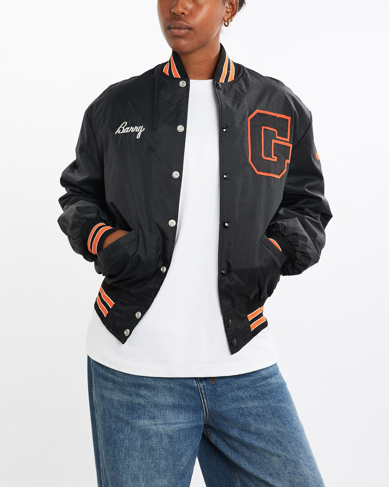 Vintage, 80s, Grant, Varsity, Bomber, Jacket, The Real Deal, size medium, colour Black, newtown, sydney, australia, thrift store, opshop, preloved, secondhand, sustainable, retro, antique, 70s, 80s, 90s, 2000s, 00s, fashion, clothing, streetwear, trendy, garment, style, boutique, store, shop, archive, sale, cheap, best, top, Jackets