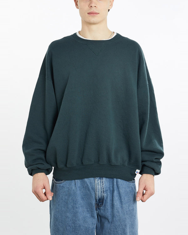 Vintage, 90s, Russell, Athletic, Sweatshirt, The Real Deal, size extra large, colour Green, newtown, sydney, australia, thrift store, opshop, preloved, secondhand, sustainable, retro, antique, 70s, 80s, 90s, 2000s, 00s, fashion, clothing, streetwear, trendy, garment, style, boutique, store, shop, archive, sale, cheap, best, top, Sweats and hoodies