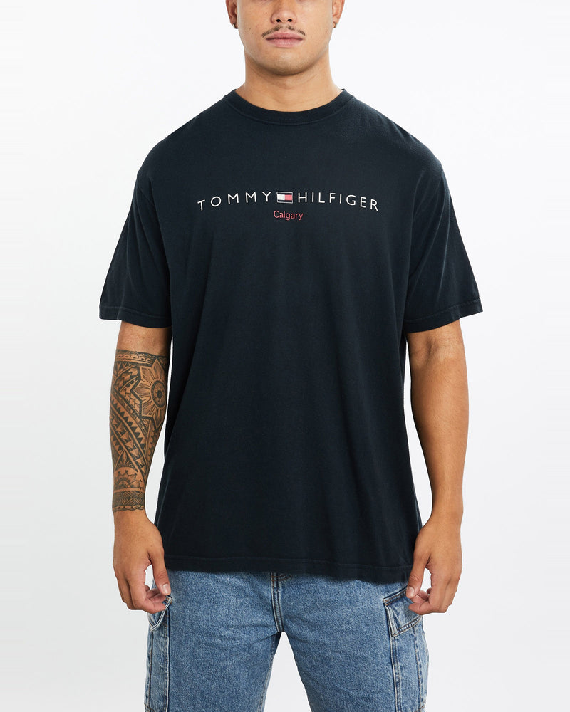 Vintage, 90s, Tommy, Hilfiger, Tee, The Real Deal, size extra large, colour Black, newtown, sydney, australia, thrift store, opshop, preloved, secondhand, sustainable, retro, antique, 70s, 80s, 90s, 2000s, 00s, fashion, clothing, streetwear, trendy, garment, style, boutique, store, shop, archive, sale, cheap, best, top, T-Shirts