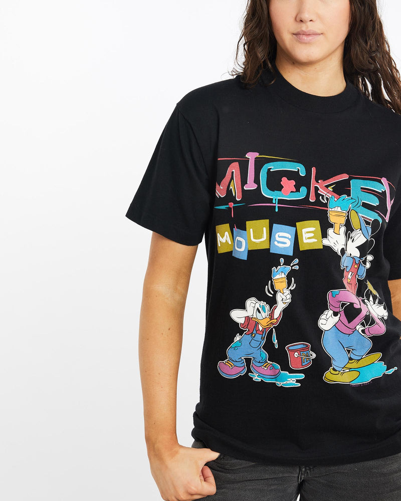 Vintage, 90s, Disney, Mickey, Mouse, Tee, The Real Deal, size medium, colour Black, newtown, sydney, australia, thrift store, opshop, preloved, secondhand, sustainable, retro, antique, 70s, 80s, 90s, 2000s, 00s, fashion, clothing, streetwear, trendy, garment, style, boutique, store, shop, archive, sale, cheap, best, top, T-Shirts