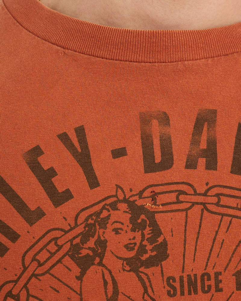 Vintage, Harley, Davidson, Tee, The Real Deal, size double extra large, colour Orange, newtown, sydney, australia, thrift store, opshop, preloved, secondhand, sustainable, retro, antique, 70s, 80s, 90s, 2000s, 00s, fashion, clothing, streetwear, trendy, garment, style, boutique, store, shop, archive, sale, cheap, best, top, T-Shirts