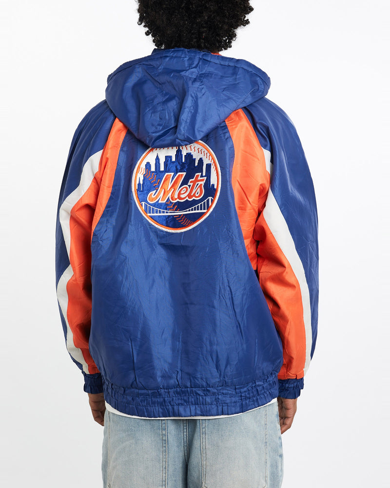 Vintage, 90s, MLB, New, York, Mets, Jacket, The Real Deal, size large, colour Blue, newtown, sydney, australia, thrift store, opshop, preloved, secondhand, sustainable, retro, antique, 70s, 80s, 90s, 2000s, 00s, fashion, clothing, streetwear, trendy, garment, style, boutique, store, shop, archive, sale, cheap, best, top, Jackets
