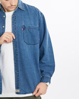 Vintage, 90s, Levi's, Denim, Button, Up, Shirt, The Real Deal, size large, colour Blue, newtown, sydney, australia, thrift store, opshop, preloved, secondhand, sustainable, retro, antique, 70s, 80s, 90s, 2000s, 00s, fashion, clothing, streetwear, trendy, garment, style, boutique, store, shop, archive, sale, cheap, best, top, Shirts