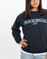 Vintage, Reebok, Sweatshirt, The Real Deal, size double extra small, colour Navy, newtown, sydney, australia, thrift store, opshop, preloved, secondhand, sustainable, retro, antique, 70s, 80s, 90s, 2000s, 00s, fashion, clothing, streetwear, trendy, garment, style, boutique, store, shop, archive, sale, cheap, best, top, Sweats and hoodies