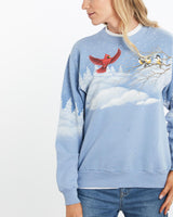 Vintage, 90s, Cardinal, Bird, Wildlife, Sweatshirt, The Real Deal, size medium, colour Blue, newtown, sydney, australia, thrift store, opshop, preloved, secondhand, sustainable, retro, antique, 70s, 80s, 90s, 2000s, 00s, fashion, clothing, streetwear, trendy, garment, style, boutique, store, shop, archive, sale, cheap, best, top, Sweats and hoodies