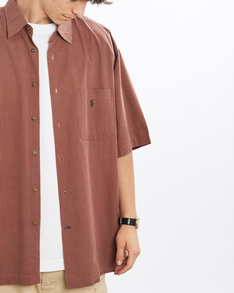 Vintage, 90s, Polo, Ralph, Lauren, Short, Sleeve, Button, Up, Shirt, The Real Deal, size extra large, colour Orange, newtown, sydney, australia, thrift store, opshop, preloved, secondhand, sustainable, retro, antique, 70s, 80s, 90s, 2000s, 00s, fashion, clothing, streetwear, trendy, garment, style, boutique, store, shop, archive, sale, cheap, best, top, Shirts