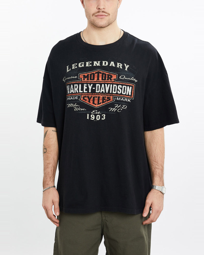Vintage, Harley, Davidson, Tee, The Real Deal, size double extra large, colour Black, newtown, sydney, australia, thrift store, opshop, preloved, secondhand, sustainable, retro, antique, 70s, 80s, 90s, 2000s, 00s, fashion, clothing, streetwear, trendy, garment, style, boutique, store, shop, archive, sale, cheap, best, top, T-Shirts