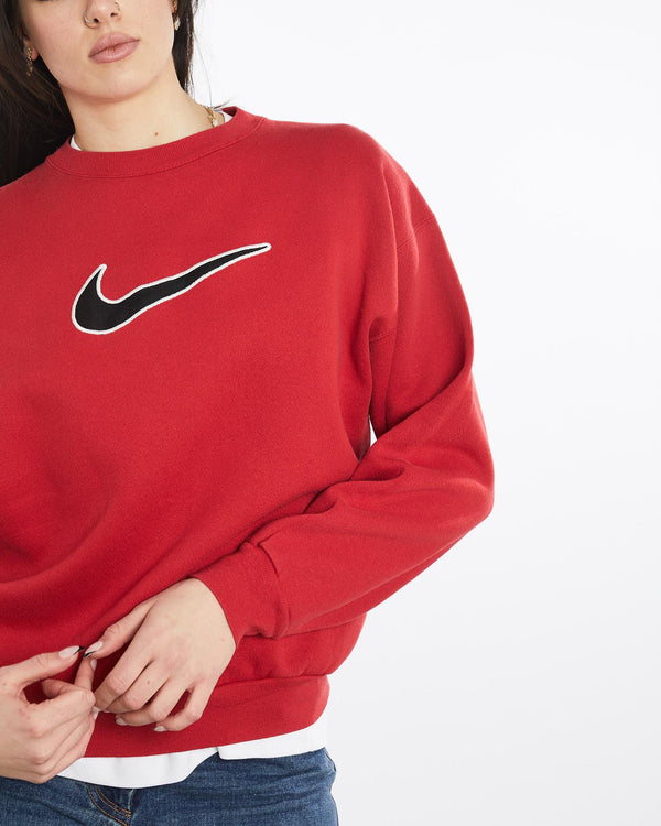 Vintage, 90s, Nike, Sweatshirt, The Real Deal, size medium, colour Red, newtown, sydney, australia, thrift store, opshop, preloved, secondhand, sustainable, retro, antique, 70s, 80s, 90s, 2000s, 00s, fashion, clothing, streetwear, trendy, garment, style, boutique, store, shop, archive, sale, cheap, best, top, Sweats and hoodies