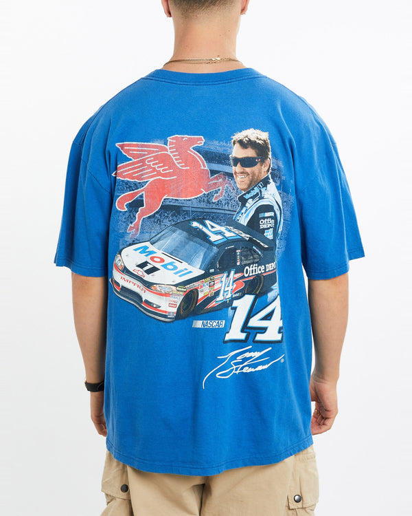 Vintage, Tony, Stewart, NASCAR, Tee, The Real Deal, size extra large, colour Blue, newtown, sydney, australia, thrift store, opshop, preloved, secondhand, sustainable, retro, antique, 70s, 80s, 90s, 2000s, 00s, fashion, clothing, streetwear, trendy, garment, style, boutique, store, shop, archive, sale, cheap, best, top, T-Shirts