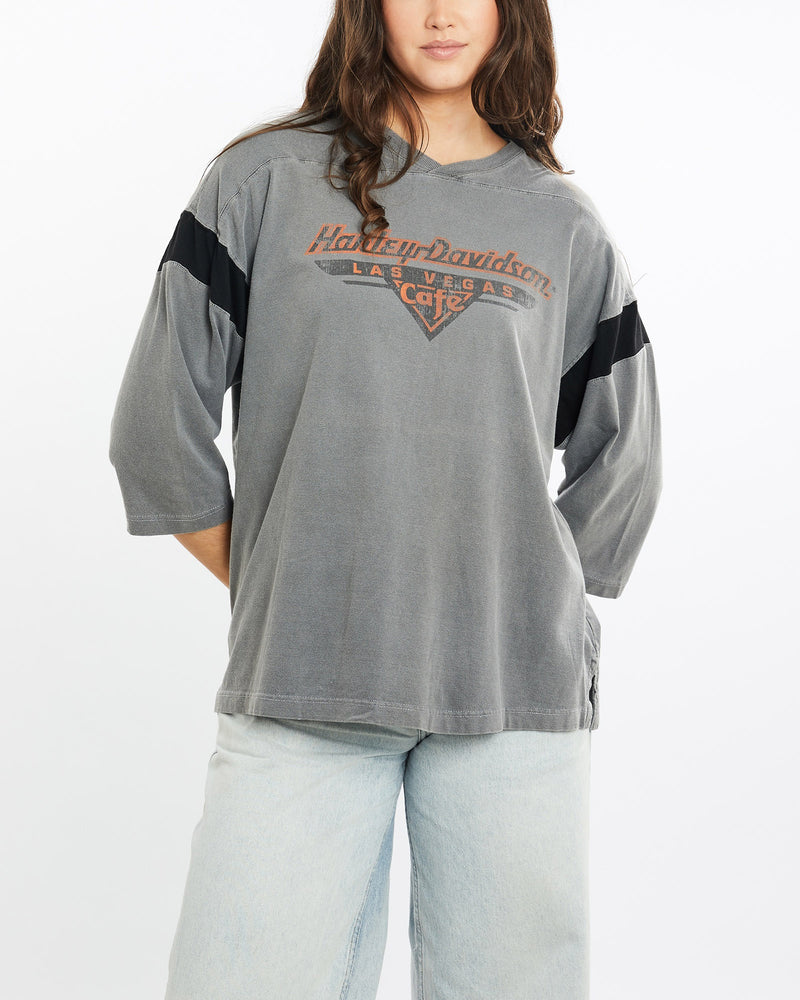 Vintage, Harley, Davidson, Jersey, The Real Deal, size medium, colour Grey, newtown, sydney, australia, thrift store, opshop, preloved, secondhand, sustainable, retro, antique, 70s, 80s, 90s, 2000s, 00s, fashion, clothing, streetwear, trendy, garment, style, boutique, store, shop, archive, sale, cheap, best, top, T-Shirts