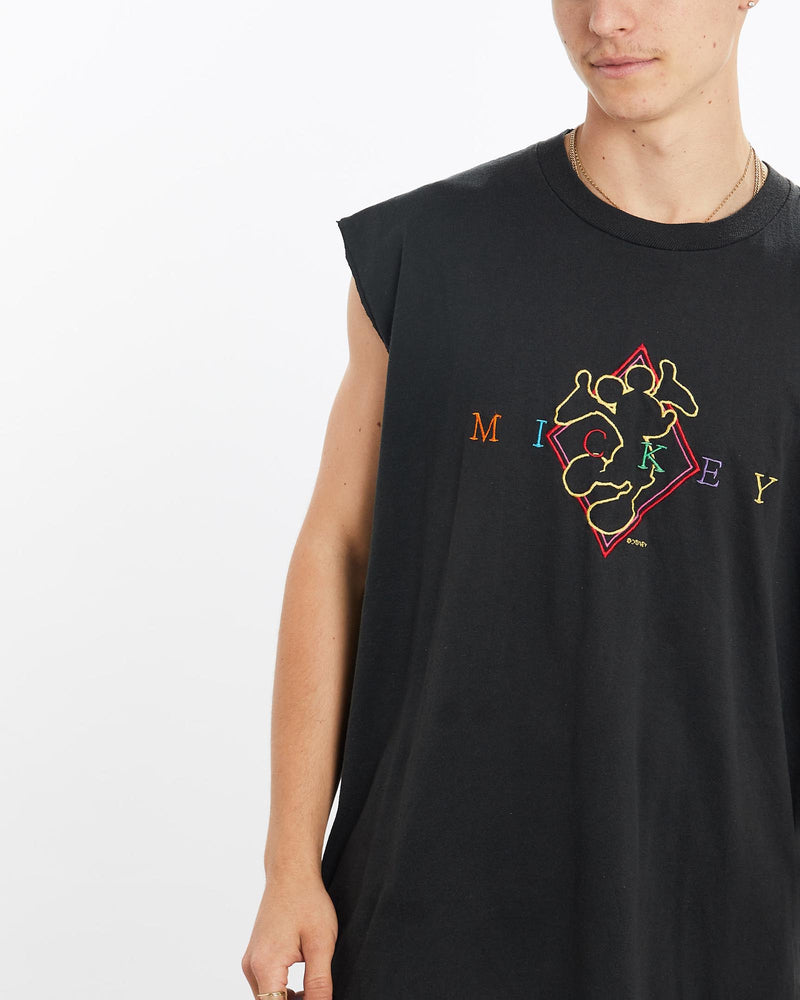 Vintage, 90s, Disney, Mickey, Mouse, Tank, The Real Deal, size large, colour Black, newtown, sydney, australia, thrift store, opshop, preloved, secondhand, sustainable, retro, antique, 70s, 80s, 90s, 2000s, 00s, fashion, clothing, streetwear, trendy, garment, style, boutique, store, shop, archive, sale, cheap, best, top, T-Shirts