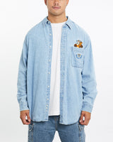 Vintage, 90s, Disney, Winnie, The, Pooh, Tigger', Denim, Button, Up, Shirt, The Real Deal, size extra large, colour Blue, newtown, sydney, australia, thrift store, opshop, preloved, secondhand, sustainable, retro, antique, 70s, 80s, 90s, 2000s, 00s, fashion, clothing, streetwear, trendy, garment, style, boutique, store, shop, archive, sale, cheap, best, top, Shirts