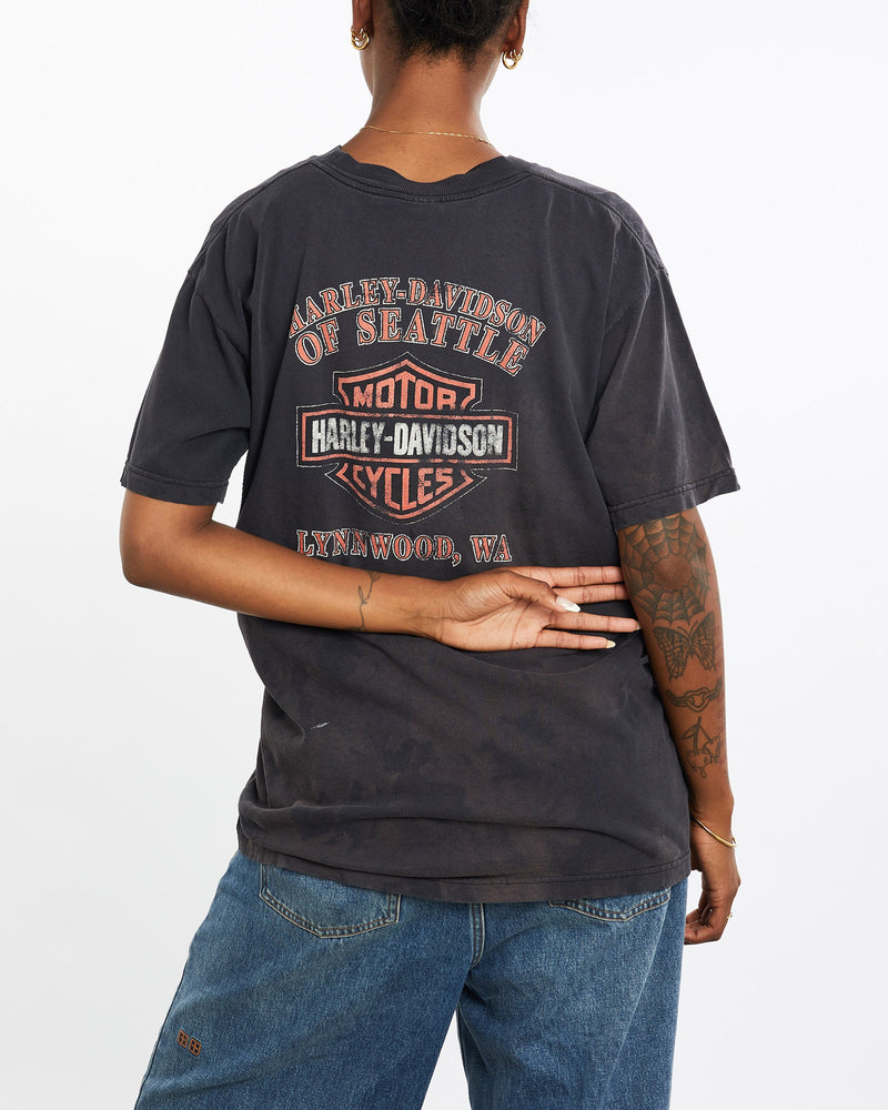 Vintage, Harley, Davidson, Tee, The Real Deal, size medium, colour Black, newtown, sydney, australia, thrift store, opshop, preloved, secondhand, sustainable, retro, antique, 70s, 80s, 90s, 2000s, 00s, fashion, clothing, streetwear, trendy, garment, style, boutique, store, shop, archive, sale, cheap, best, top, T-Shirts