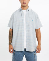 Vintage, 90s, Polo, Ralph, Lauren, Short, Sleeve, Button, Up, Shirt, The Real Deal, size extra large, colour Blue, newtown, sydney, australia, thrift store, opshop, preloved, secondhand, sustainable, retro, antique, 70s, 80s, 90s, 2000s, 00s, fashion, clothing, streetwear, trendy, garment, style, boutique, store, shop, archive, sale, cheap, best, top, Shirts