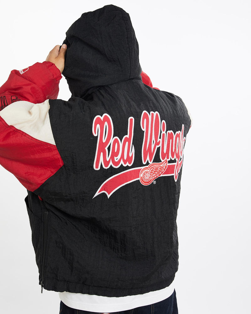 90s, Logo, 7, NHL, Detroit, Red, Wings, Puffer, Jacket, The Real Deal, size large, colour Multicolour, newtown, sydney, australia, thrift store, opshop, preloved, secondhand, sustainable, retro, antique, 70s, 80s, 90s, 2000s, 00s, fashion, clothing, streetwear, trendy, garment, style, boutique, store, shop, archive, sale, cheap, best, top, Jackets
