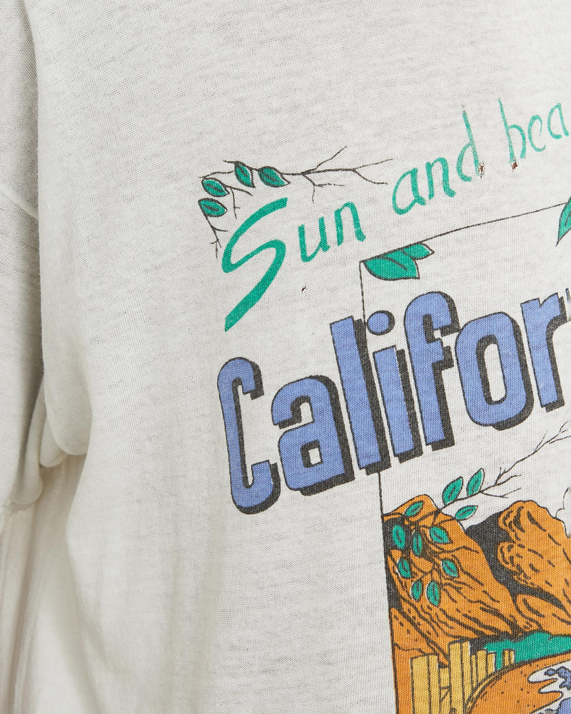 Vintage, 80s, California, Tee, The Real Deal, size large, colour White, newtown, sydney, australia, thrift store, opshop, preloved, secondhand, sustainable, retro, antique, 70s, 80s, 90s, 2000s, 00s, fashion, clothing, streetwear, trendy, garment, style, boutique, store, shop, archive, sale, cheap, best, top, T-Shirts