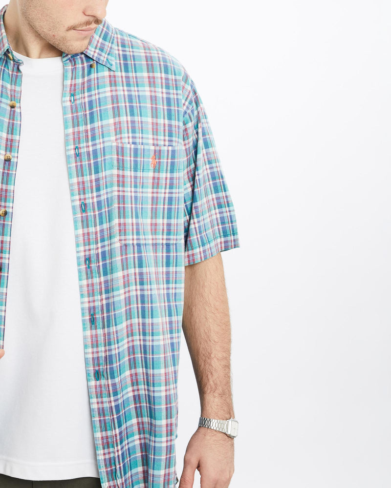 Vintage, 90s, Polo, Ralph, Lauren, Short, Sleeve, Button, Up, Shirt, The Real Deal, size extra large, colour Multicolour, newtown, sydney, australia, thrift store, opshop, preloved, secondhand, sustainable, retro, antique, 70s, 80s, 90s, 2000s, 00s, fashion, clothing, streetwear, trendy, garment, style, boutique, store, shop, archive, sale, cheap, best, top, Shirts