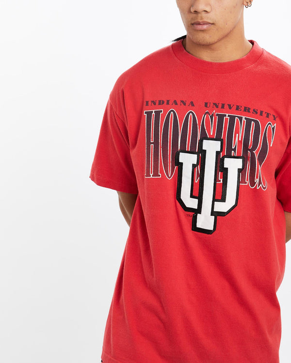 Vintage, 90s, NCAA, University, of, Indiana, Hoosiers, Tee, The Real Deal, size large, colour Red, newtown, sydney, australia, thrift store, opshop, preloved, secondhand, sustainable, retro, antique, 70s, 80s, 90s, 2000s, 00s, fashion, clothing, streetwear, trendy, garment, style, boutique, store, shop, archive, sale, cheap, best, top, T-Shirts