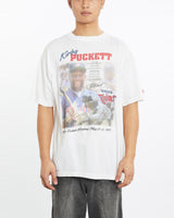 Vintage, 1997, Kirby, Puckett, MLB, Minnesota, Twins, Tee, The Real Deal, size large, colour White, newtown, sydney, australia, thrift store, opshop, preloved, secondhand, sustainable, retro, antique, 70s, 80s, 90s, 2000s, 00s, fashion, clothing, streetwear, trendy, garment, style, boutique, store, shop, archive, sale, cheap, best, top, T-Shirts