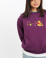 Vintage, Disney, Winnie, The, Pooh, Sweatshirt, The Real Deal, size double extra small, colour Purple, newtown, sydney, australia, thrift store, opshop, preloved, secondhand, sustainable, retro, antique, 70s, 80s, 90s, 2000s, 00s, fashion, clothing, streetwear, trendy, garment, style, boutique, store, shop, archive, sale, cheap, best, top, Sweats and hoodies