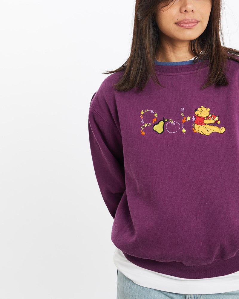 Vintage, Disney, Winnie, The, Pooh, Sweatshirt, The Real Deal, size double extra small, colour Purple, newtown, sydney, australia, thrift store, opshop, preloved, secondhand, sustainable, retro, antique, 70s, 80s, 90s, 2000s, 00s, fashion, clothing, streetwear, trendy, garment, style, boutique, store, shop, archive, sale, cheap, best, top, Sweats and hoodies