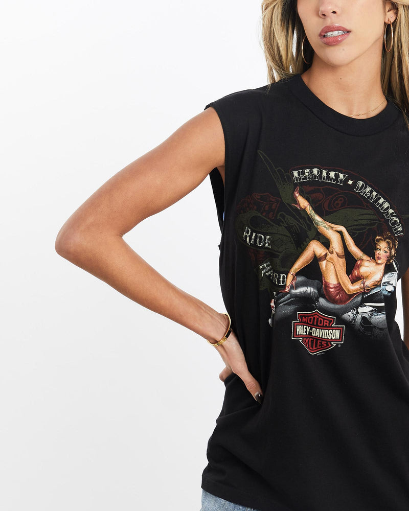 Harley, Davidson, Wisconsisn, Tank, The Real Deal, size small, colour Black, newtown, sydney, australia, thrift store, opshop, preloved, secondhand, sustainable, retro, antique, 70s, 80s, 90s, 2000s, 00s, fashion, clothing, streetwear, trendy, garment, style, boutique, store, shop, archive, sale, cheap, best, top, T-Shirts