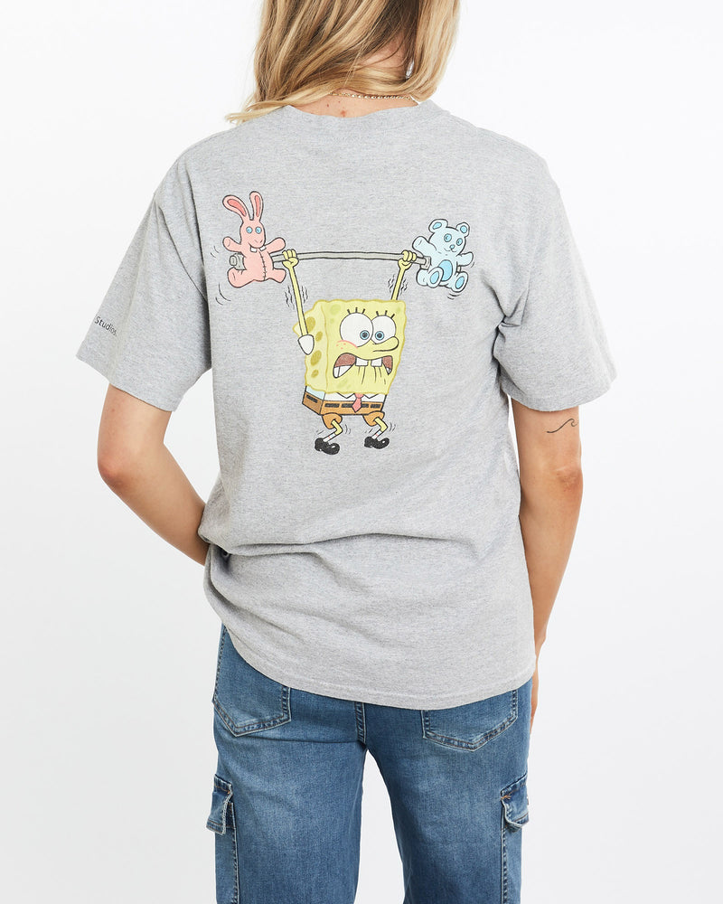 Vintage, SpongeBob, SquarePants, Cartoon, Tee, The Real Deal, size medium, colour Grey, newtown, sydney, australia, thrift store, opshop, preloved, secondhand, sustainable, retro, antique, 70s, 80s, 90s, 2000s, 00s, fashion, clothing, streetwear, trendy, garment, style, boutique, store, shop, archive, sale, cheap, best, top, T-Shirts