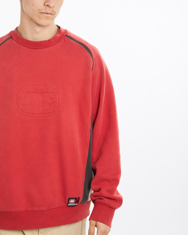 Vintage, Nike, Sweatshirt, The Real Deal, size large, colour Red, newtown, sydney, australia, thrift store, opshop, preloved, secondhand, sustainable, retro, antique, 70s, 80s, 90s, 2000s, 00s, fashion, clothing, streetwear, trendy, garment, style, boutique, store, shop, archive, sale, cheap, best, top, Sweats and hoodies