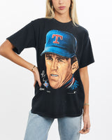 Vintage, 1991, MLB, Texas, Rangers, Nolan, Ryan', Tee, The Real Deal, size extra small, colour Black, newtown, sydney, australia, thrift store, opshop, preloved, secondhand, sustainable, retro, antique, 70s, 80s, 90s, 2000s, 00s, fashion, clothing, streetwear, trendy, garment, style, boutique, store, shop, archive, sale, cheap, best, top, T-Shirts