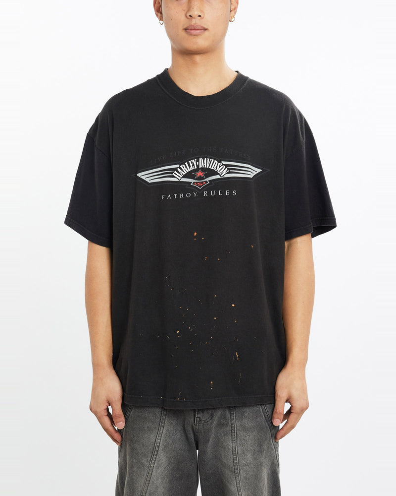 Vintage, Harley, Davidson, Tee, The Real Deal, size large, colour Black, newtown, sydney, australia, thrift store, opshop, preloved, secondhand, sustainable, retro, antique, 70s, 80s, 90s, 2000s, 00s, fashion, clothing, streetwear, trendy, garment, style, boutique, store, shop, archive, sale, cheap, best, top, T-Shirts