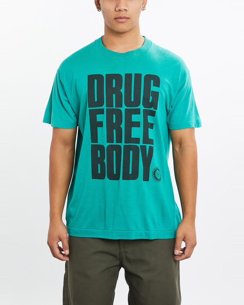Vintage, Drug, Fee, Body', Tee, The Real Deal, size large, colour Green, newtown, sydney, australia, thrift store, opshop, preloved, secondhand, sustainable, retro, antique, 70s, 80s, 90s, 2000s, 00s, fashion, clothing, streetwear, trendy, garment, style, boutique, store, shop, archive, sale, cheap, best, top, T-Shirts
