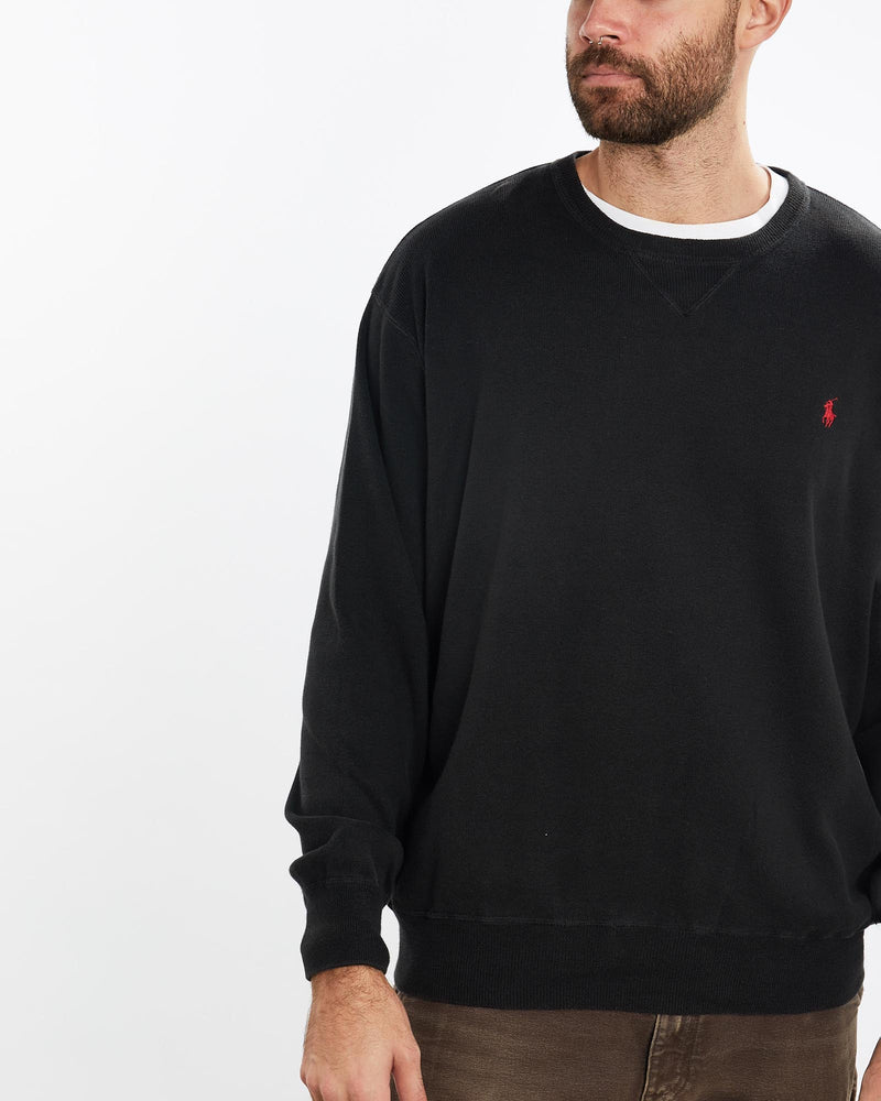 Vintage, 90s, Polo, Ralph, Lauren, Knitted, Sweater, The Real Deal, size extra large, colour Black, newtown, sydney, australia, thrift store, opshop, preloved, secondhand, sustainable, retro, antique, 70s, 80s, 90s, 2000s, 00s, fashion, clothing, streetwear, trendy, garment, style, boutique, store, shop, archive, sale, cheap, best, top, Sweats and hoodies