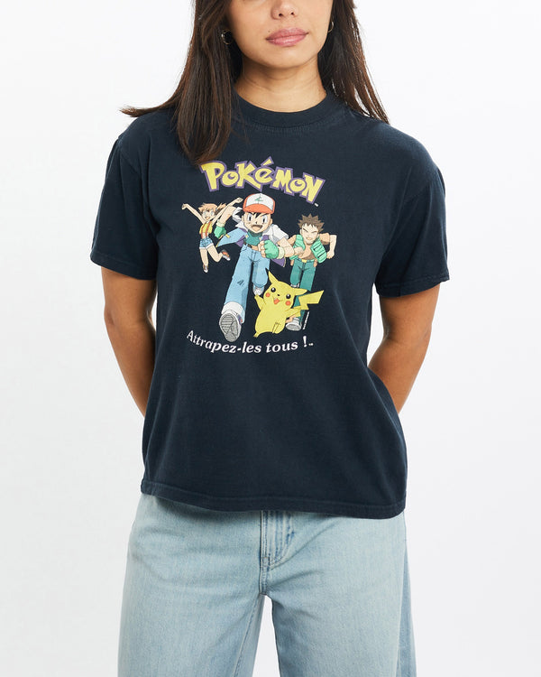 Vintage, Pokémon, Cartoon, Tee, The Real Deal, size double extra small, colour Navy, newtown, sydney, australia, thrift store, opshop, preloved, secondhand, sustainable, retro, antique, 70s, 80s, 90s, 2000s, 00s, fashion, clothing, streetwear, trendy, garment, style, boutique, store, shop, archive, sale, cheap, best, top, T-Shirts