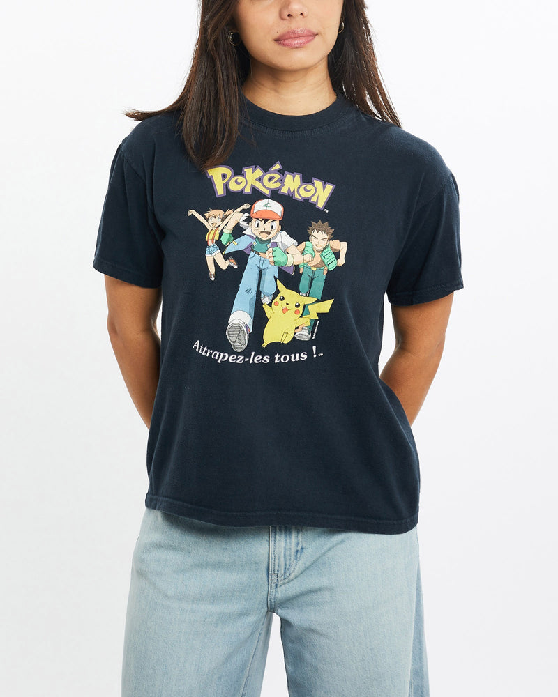 Vintage, Pokémon, Cartoon, Tee, The Real Deal, size double extra small, colour Navy, newtown, sydney, australia, thrift store, opshop, preloved, secondhand, sustainable, retro, antique, 70s, 80s, 90s, 2000s, 00s, fashion, clothing, streetwear, trendy, garment, style, boutique, store, shop, archive, sale, cheap, best, top, T-Shirts