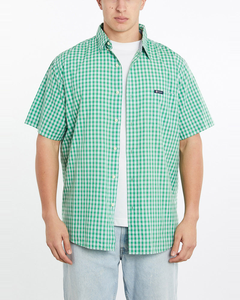 Vintage, Chaps, Ralph, Lauren, Short, Sleeve, Button, Up, Shirt, The Real Deal, size double extra large, colour Green, newtown, sydney, australia, thrift store, opshop, preloved, secondhand, sustainable, retro, antique, 70s, 80s, 90s, 2000s, 00s, fashion, clothing, streetwear, trendy, garment, style, boutique, store, shop, archive, sale, cheap, best, top, Shirts