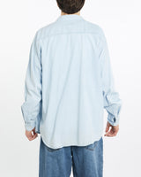 Vintage, 90s, Planet, Hollywood, Denim, Button, Up, Shirt, The Real Deal, size extra large, colour Blue, newtown, sydney, australia, thrift store, opshop, preloved, secondhand, sustainable, retro, antique, 70s, 80s, 90s, 2000s, 00s, fashion, clothing, streetwear, trendy, garment, style, boutique, store, shop, archive, sale, cheap, best, top, Shirts