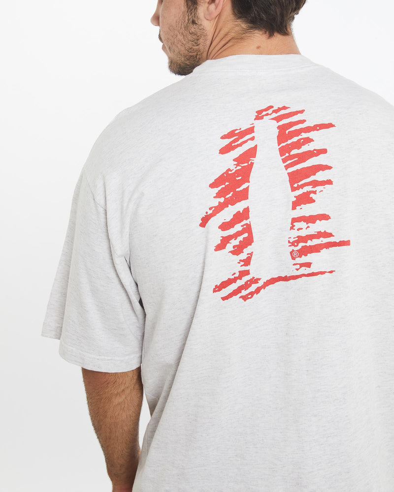 Vintage, 90s, Coca, Cola, Tee, The Real Deal, size large, colour Grey, newtown, sydney, australia, thrift store, opshop, preloved, secondhand, sustainable, retro, antique, 70s, 80s, 90s, 2000s, 00s, fashion, clothing, streetwear, trendy, garment, style, boutique, store, shop, archive, sale, cheap, best, top, T-Shirts
