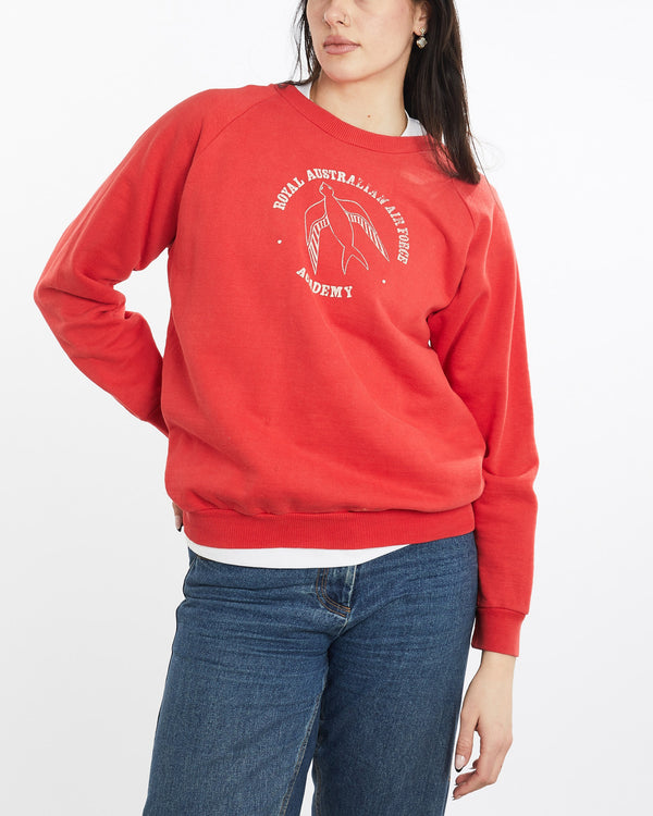 Vintage, 70s, Royal, Australian, Air, Force, Sweatshirt, The Real Deal, size small, colour Red, newtown, sydney, australia, thrift store, opshop, preloved, secondhand, sustainable, retro, antique, 70s, 80s, 90s, 2000s, 00s, fashion, clothing, streetwear, trendy, garment, style, boutique, store, shop, archive, sale, cheap, best, top, Sweats and hoodies