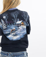 Vintage, 90s, Winter, Scene, Mock, Neck, Sweatshirt, The Real Deal, size double extra small, colour Multicolour, newtown, sydney, australia, thrift store, opshop, preloved, secondhand, sustainable, retro, antique, 70s, 80s, 90s, 2000s, 00s, fashion, clothing, streetwear, trendy, garment, style, boutique, store, shop, archive, sale, cheap, best, top, Sweats and hoodies