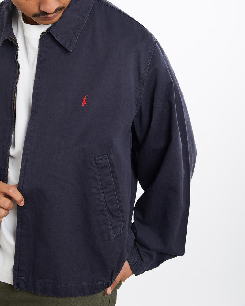 Vintage, 90s, Polo, Ralph, Lauren, Harrington, Jacket, The Real Deal, size large, colour Navy, newtown, sydney, australia, thrift store, opshop, preloved, secondhand, sustainable, retro, antique, 70s, 80s, 90s, 2000s, 00s, fashion, clothing, streetwear, trendy, garment, style, boutique, store, shop, archive, sale, cheap, best, top, Jackets